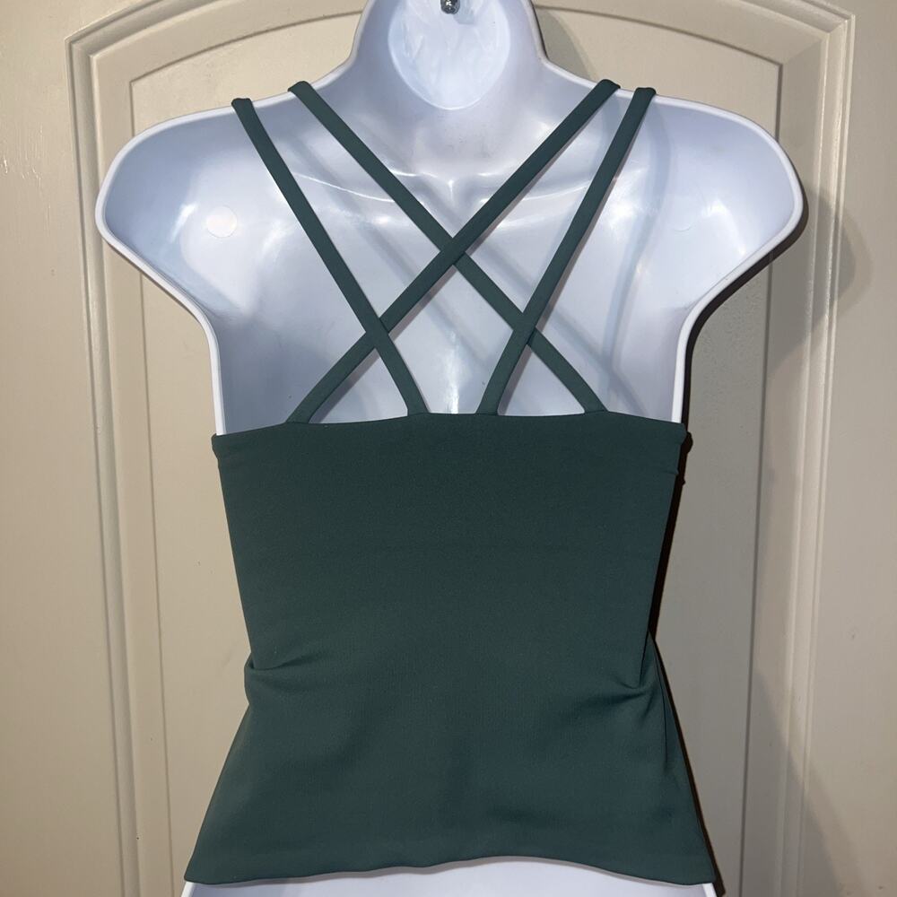 Move Theology Womens Scoop Neck Butter Soft Goddess Tank Top Color Green Size XS